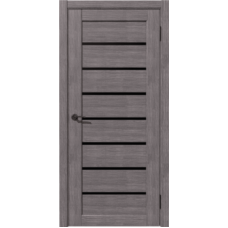 Дверь межкомнатная Дубрава Сибирь Рада ЛИНИЯ Дуб грей, стекло черное